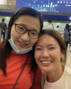 Lily greets Wendy after Wendy travels independently to Shanghai from Fuzhou