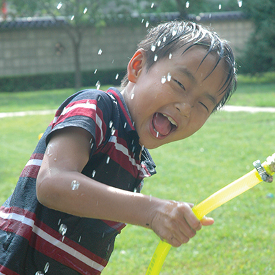 water play for child with invisible disability